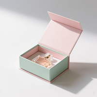 Boîte cadeau rigide personnalisée rose et menthe avec insert découpé pour la vente au détail et la vente en gros de cosmétiques, faible MOQ