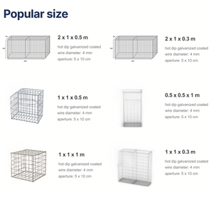 Murs de soutènement en gabions soudés <span class=keywords><strong>200x100x50</strong></span>, panier en treillis galvanisé 2x1x0.5m, cage en fil de fer pour pierres, clôture de jardin - Product Image 5