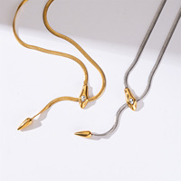 Collier lariat ajustable SongYi avec chaîne serpent, fermoir coulissant à pointe, bijoux de mode pour femmes, vente en gros