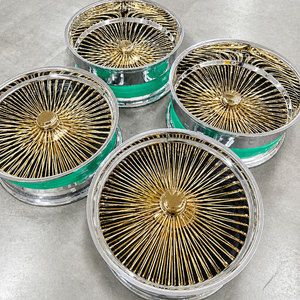 Cerchi in Lega Dorati di Lusso a <span class=keywords><strong>150</strong></span> Razze, Cerchioni Profondi da 13-22 Pollici per Auto Classiche e Custom Lowrider - Vendita all'Ingrosso - Product Image 2