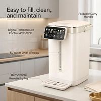 Bouilloire électrique professionnelle 5,0 L avec panneau tactile frontal et corps carré blanc pour garde-manger d'appartement moderne