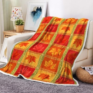 Thanksgiving Maple Leaf Pumpkin Flannel Blanket <b>Throw</b> Blanket Nap Blanket Holiday Gift Fall Decor Wholesale Breathable - Product Image 4
