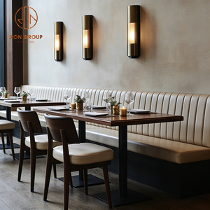 <span class=keywords><strong>Table</strong></span> carrée en bois Ron Group, chaise rembourrée, banquette en cuir, mobilier de restaurant - Product Image 1