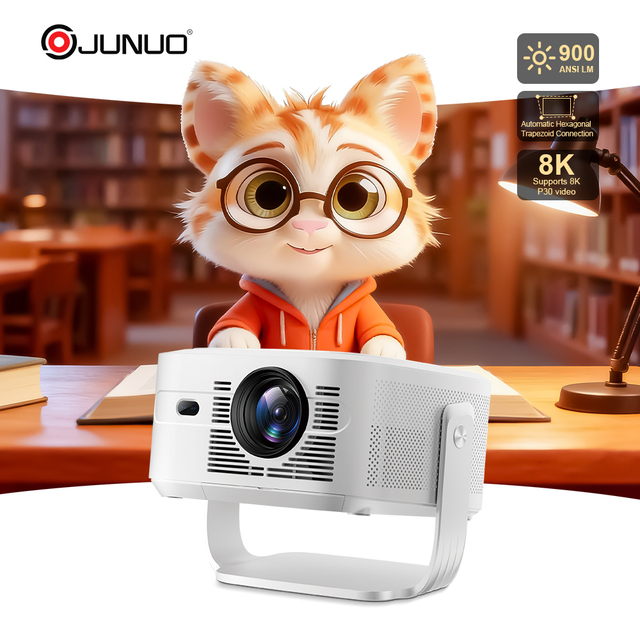 Projector High 900 ANSI Lumens Movie Projector Full 1080P hd 2GB 16GB Short Throw Ratio 1.0 4k Android Smart BT Smart Projector