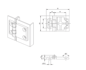 CL226-<span class=keywords><strong>4</strong></span>-1 Modern pabrik peralatan perangkat keras industri engsel Aloi seng engsel berat tutup lembut dengan cor mata lubang Countersunk - Product Image 2