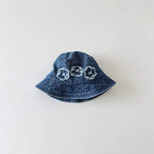 Sombrero de <span class=keywords><strong>Pescador</strong></span> para Niñas, Estilo Coreano, con Flores de Mezclilla, 100% Algodón, Transpirable, Protección Solar - Product Image 5