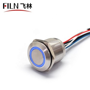 Interrupteurs à bouton-poussoir LED à gradation annulaire FILN 19 mm 12 V pour panneau pour couleur RVB - Product Image 3