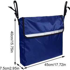 Bolsa de almacenamiento trasera para silla de ruedas, accesorio para deportes al aire libre, color negro y azul, para motocicleta y silla de ruedas - Product Image 3