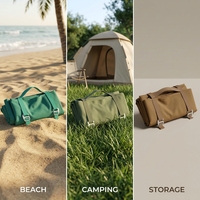 Tapis de sol pliable anti-sable pour camping, bâche imperméable robuste avec revêtement hydrophobe pour pique-nique en extérieur