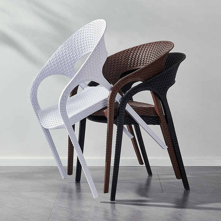 Stackable Plastic Rattan Chairs for Outdoor Recreation