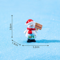 Figur Mini Resin Manusia Salju Natal Grosir untuk Dekorasi Natal Meja Taman Peri, Ornamen Hadiah Liburan DIY