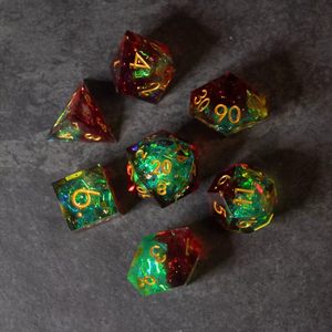 Juego de Dados Poliédricos de Resina, 35 Piezas, Tallados para DND RPG, D4-D20, Duraderos, Ecológicos, Retro, para Juegos de Mesa - Product Image 2