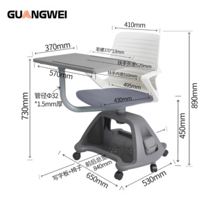 Scrivania e Sedia per Studenti dal Design Moderno, Mobili per Aula Durevoli in Metallo <span class=keywords><strong>con</strong></span> Tavoletta <span class=keywords><strong>Scrittoio</strong></span> per Ufficio e Formazione - Product Image 2