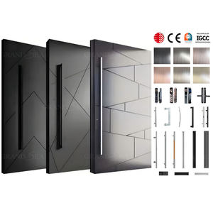 Puertas de Entrada de Lujo para Villa Puertas de Seguridad de Aluminio y Metal Frontales Exteriores Puertas Pivotantes Modernas de Acero Inoxidable para Residencial - Product Image 3