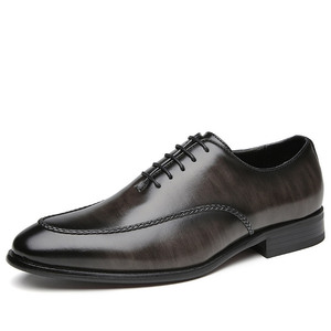 Zapatos de Vestir de Hombre de Cuero Genuino con Punta Puntiaguda y Cordones, Suela de Goma Negra Sólida, para Todas las Temporadas, Envío Directo - Product Image 2