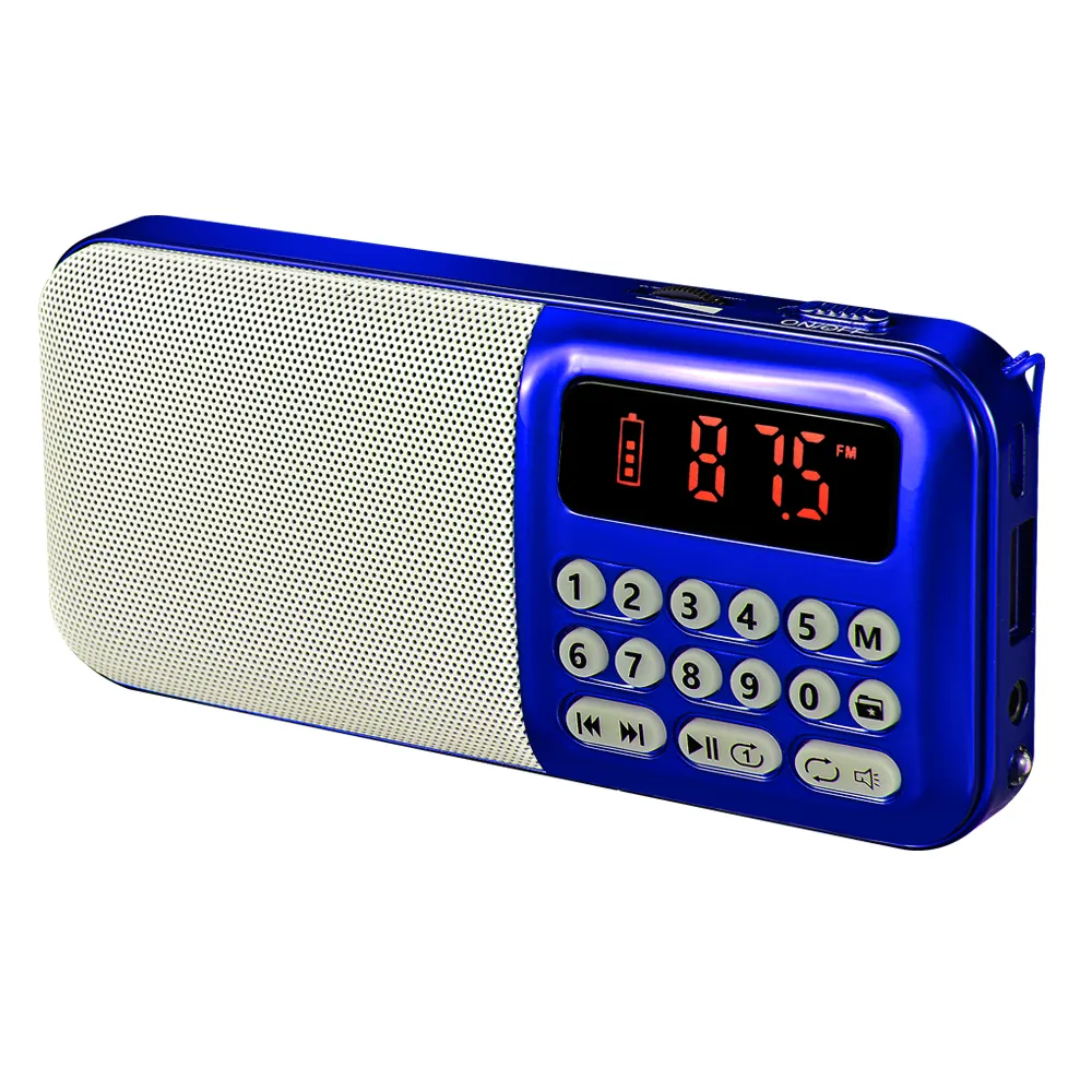 Radio Fm Mini Portabel dengan Speaker Bluetooth, Radio Digital Mini dengan Kartu TF