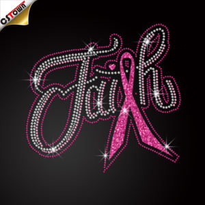 Transferencia de calor de diamantes de imitación personalizada para concientización sobre el cáncer de mama - Product Image 1