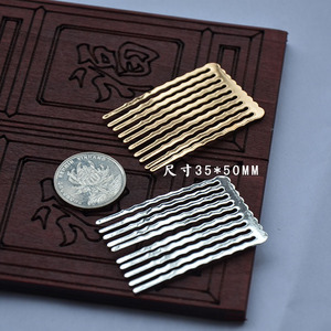 Copper <b>Hair</b> <b>Comb</b> 35x50mm Gold Silver Plated Antique Style DIY Accessory - Product Image 1