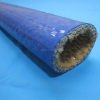 Housse de tuyau hydraulique tressée, fibre de verre, revêtement de Protection contre le feu, oxyde de fer, caoutchouc de silicone rouge