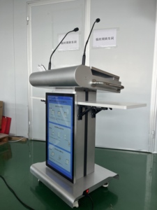 AIYOS AI Voice Podium, Pantalla Táctil de 23.8 Pulgadas, Pantalla Motorizada Ajustable de 27 Pulgadas, Transcripción por IA, Enseñanza Interactiva, Todo en Uno - Product Image 1