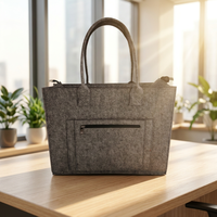 Bolsa de Fieltro de Poliéster Resistente con Diseño Personalizable, con Asa, Plegable, Contenedores de Almacenamiento Portátiles, Estilo Casual y de Lujo