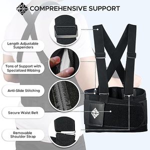 Ceinture de soutien du bas du dos réglable pour le levage et la construction lourds. Dispositif de <span class=keywords><strong>traction</strong></span> et de correction d'entrepôt. - Product Image 3