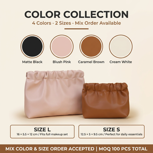 Wholesale PU Cosmetic Toiletry <strong>Bag</strong> <strong>With</strong> Double Zipper <strong>Compartments</strong> Waterproof Travel Organizer for Gifts - Product Image 3