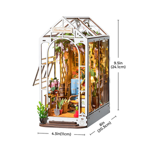 <span class=keywords><strong>Robotime</strong></span> Rolife Maison miniature DIY TGB06, serre de jardin, serre-livres, <span class=keywords><strong>puzzle</strong></span> <span class=keywords><strong>3D</strong></span> <span class=keywords><strong>en</strong></span> <span class=keywords><strong>bois</strong></span>, jouets à assembler, coin lecture - Product Image 1