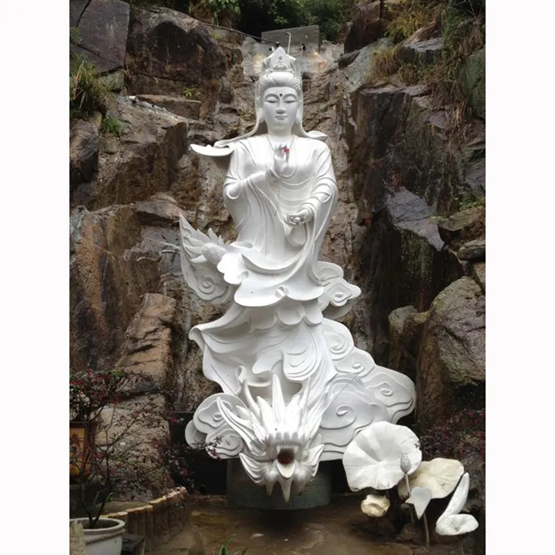 Tempel Zen New Design Natürlicher weißer Marmor <span class=keywords><strong>Jade</strong></span> stein Guanyin Buddha Statuen Kuanyin Buddha Steins chnitz skulpturen zu verkaufen
