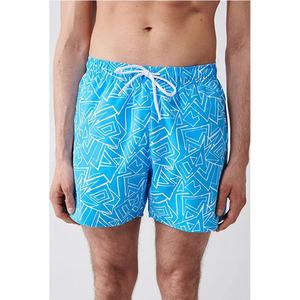 Pantalones cortos de <span class=keywords><strong>surf</strong></span> para hombre al por mayor, bañador en blanco de color azul con bolsillo - Product Image 1