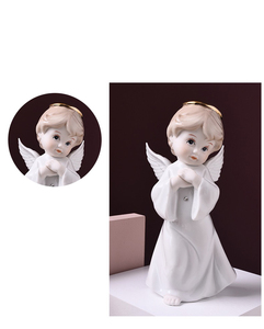 Poco Carino Bianco di Ceramica Statua di Angelo Cherubino Statua con Halos e Le <span class=keywords><strong>Ali</strong></span> - Product Image 5