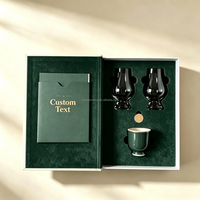 Boîte cadeau rigide de luxe personnalisée avec insert en velours, emballage en carton rigide pour ensemble de verres à whisky