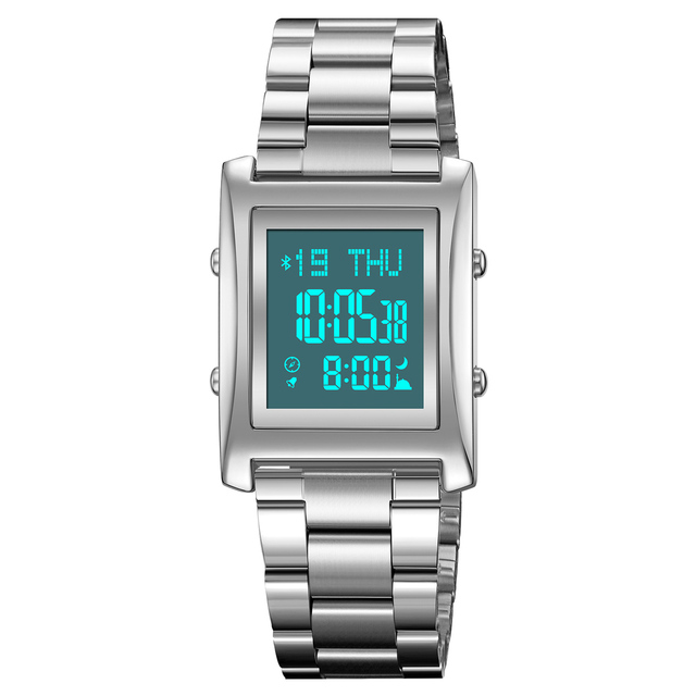 Skmei 2591 Luxury Islamic Azan Clock Muslim Prayer Time 3ATM Digital Compass Watch Steel Men Qibla Direction Analog Watch