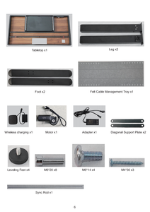 Sẵn sàng để tàu đứng bàn với ngăn kéo không dây sạc quản lý cáp, chiều cao có thể điều chỉnh bàn trong USA kho - Product Image 4