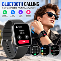 Montre connectée avec écran carré de 1,83 pouce, 123 modes sportifs, appels Bluetooth, montre intelligente pour homme, logo personnalisé, emballage personnalisé