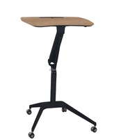 Bureau Ergonomique Moderne Confortable à Colonne Unique avec Mécanisme de Levage à Gaz en Aluminium, Hauteur Réglable (73-104 cm) pour Ordinateur/Ordinateur Portable