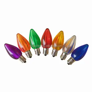 商业级改装SMD灯泡透明彩色发光二极管C7圣诞灯灯泡黄色户外节日装饰品
