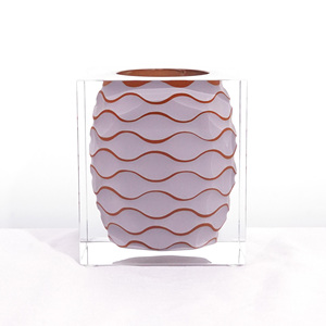 Jarrón de acrílico de cerámica mate de arcilla Retro <span class=keywords><strong>Jarron</strong></span> decorativo de mesa de arte de estilo antiguo para decoración del hogar - Product Image 4