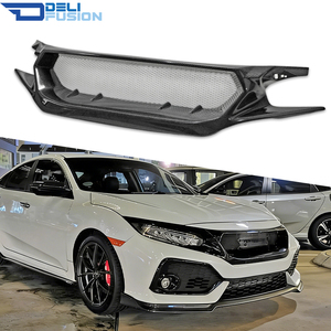 Grille de pare-chocs avant en fibre de carbone de style FK8 JS pour Honda Civic Type R FK8 2017-2020, pièces de rechange pour pare-chocs avant - Product Image 1