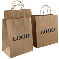 Sac en papier kraft personnalisé avec logo imprimé, recyclable, de luxe, pour café à emporter, supermarché, emballage alimentaire, fermeture magnétique, poignée en ruban