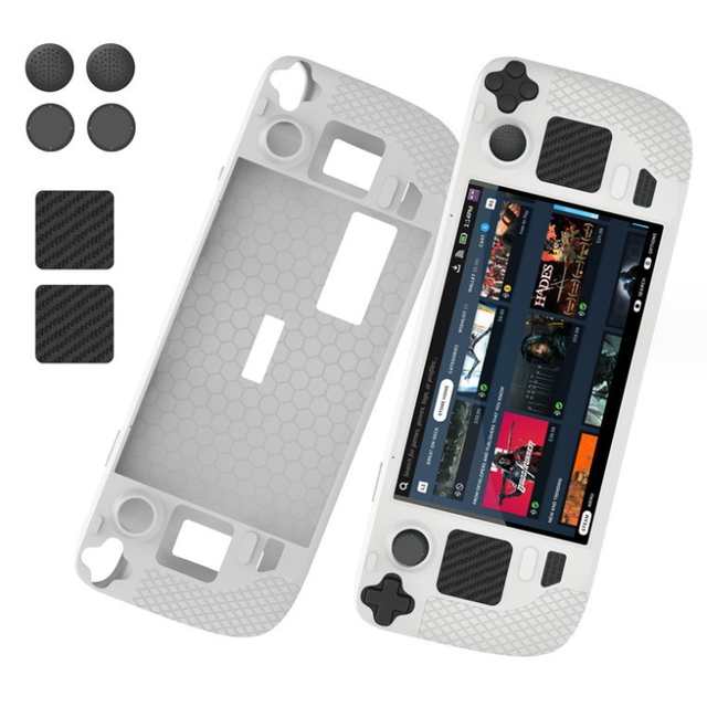 For Steam Deck Case Protector Decal Skin Cover Silicone Soft Shell Case Joysticks Thumbstick Grips Sticker