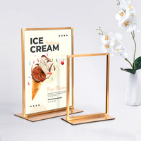 Support de panneau de Table en acier inoxydable, bas quantité minimale de commande A4 A5 or argent sur pied, affiche publicitaire, présentoir de Menu, vente en gros