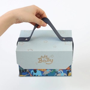 Reusable Baby Shower Gift <b>Boxes</b> with Handle Coated Paper Rigid <b>Boxes</b> for Newborn <b>Party</b> Favors Offset Printing - Product Image 4