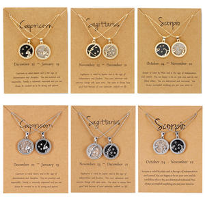Mode <span class=keywords><strong>jour</strong></span> et nuit 12 collier <span class=keywords><strong>du</strong></span> zodiaque carte de souhaits bijoux rond <span class=keywords><strong>Horoscope</strong></span> astrologie pendentif signe <span class=keywords><strong>du</strong></span> zodiaque collier <span class=keywords><strong>pour</strong></span> cadeaux - Product Image 4