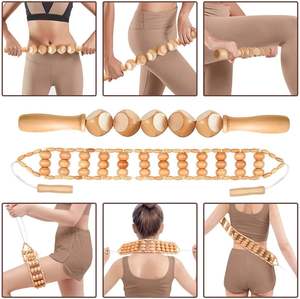 Rouleau de massage lymphatique en bois 6-en-1 multi-usages pour visage/cou/tête/pieds/jambes/corps, gravure Gua Sha, décoration écologique - Product Image 6