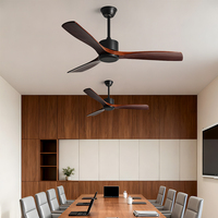Ventilateur de plafond LED moderne décoratif 30W 3 couleurs avec télécommande, moteur DC en métal, faible consommation d'énergie, 3 pales
