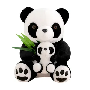 Cute Panda Animal Stuffed Toy Wedding Throw Children&#39;s Gift Claw Machine Doll Big Size 45 Cm Custom Package Toy STORY White