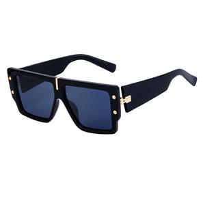 Lunettes de soleil unisexes à monture carrée, verres PC UV400, monture transparente grise et noire, LT-6083, lunettes de mode - Product Image 3