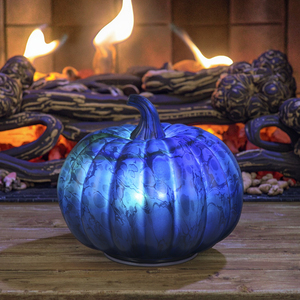 Đèn lồng nến <span class=keywords><strong>LED</strong></span> hình bí ngô thủy tinh mới về, khuyến mãi, có chức năng hẹn giờ, dùng trang trí ngoài trời Halloween - Product Image 2