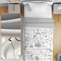 Housse de couette 100 % coton à motifs de dessins animés pour enfants, lavable, à peindre soi-même, pour chambre à coucher – Fournisseur d'usine
